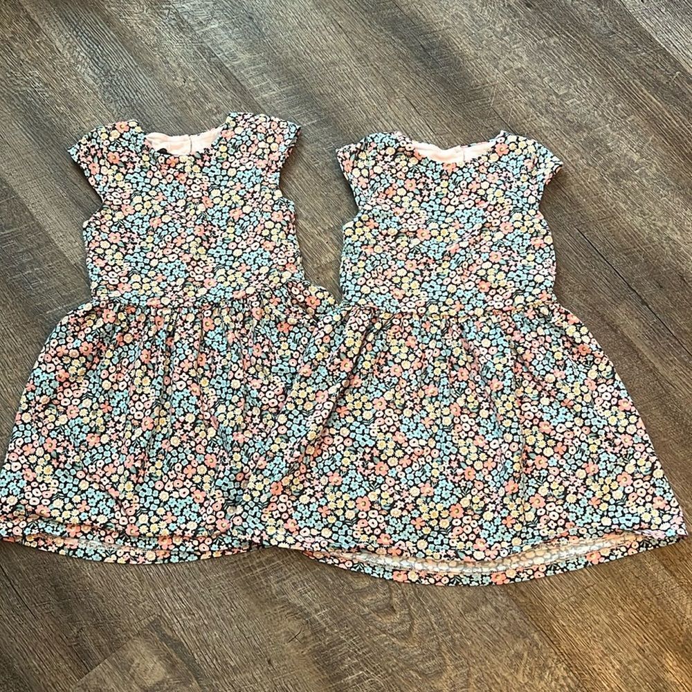 CARTER'S ADORABLE MATCHING TWO FLORAL DRESSES GIRL 4T